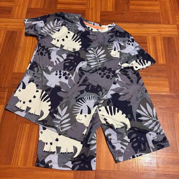 Major Cuddles Blue Boys Dinosaur Short Pajama Set Large 10/12 - Picture 1 of 5